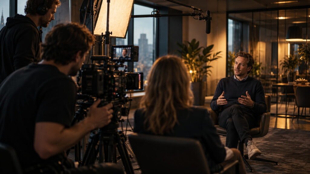bedrijfsfilm laten maken – draaidag met interview