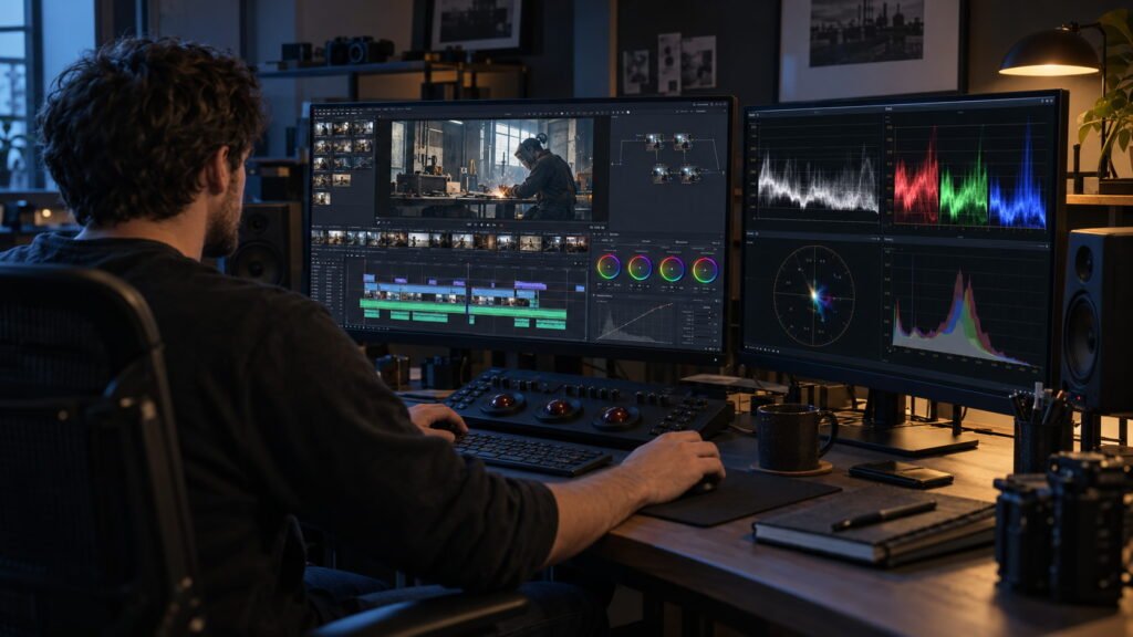 montage en color grading van een bedrijfsvideo